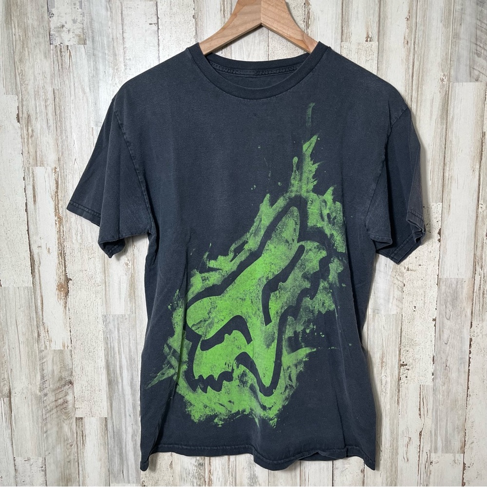 Fox Racing Motorcycle T Shirt‎ Black Green Mens Small Womens Large